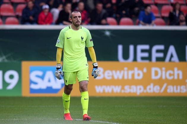 Paul Bernardoni ( Frankreich ) Frustriert, Frankreich vs England, U-19-Fussball-Europameisterschaft 2016 , Fussball, 12.07.2016, Heidenheim Copyright: Langer Eibner-Pressefoto EP_HLR