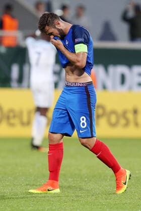 Lucas Tousart ( Frankreich ) nach der Niederlage, Frankreich vs England, U-19-Fussball-Europameisterschaft 2016 , Fussball, 12.07.2016, Heidenheim Copyright: Langer Eibner-Pressefoto EP_HLR