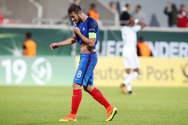 Lucas Tousart ( Frankreich )nach der Niederlage, Frankreich vs England, U-19-Fussball-Europameisterschaft 2016 , Fussball, 12.07.2016, Heidenheim Copyright: Langer Eibner-Pressefoto EP_HLR