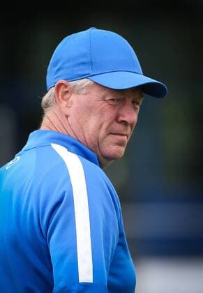 Genk s head coach Peter Maes gestures during a training session of Belgian first league soccer team RC Genk, Wednesday 13 July 2016, in Genk. Tomorrow Genk is playing the first leg of the second qualification round in the Europa League competition against Montenegro s Buducnost Podgorica. VIRGINIExLEFOUR  x04890638x