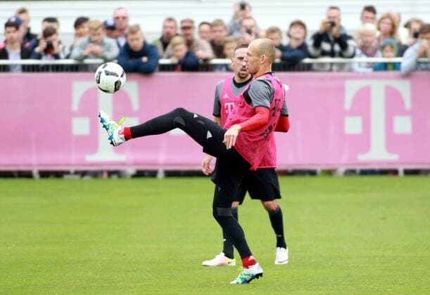 Arjen Robben und Franck Ribery Fussball 1.BL FC Bayern München 14.07.2016 Training