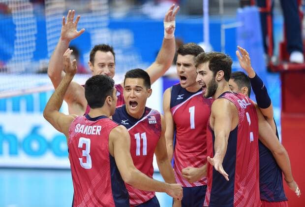 2016.07.14 Krakow Siatkowka - Nationalteam - 2016 Finaly Wlochy - USA N z Micah Christenson (USA) Matthew Anderson (USA) Aaron Russell (USA) - 2016.07.14 Krakow FIVB Volleyball World League Finals Italy vs USA Micah Christenson (USA) Matthew Anderson (USA) Aaron Russell (USA) - 