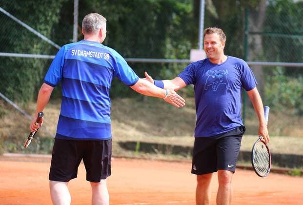 16.07.2016 xcex Deutschland, Darmstadt, Tennis-Trophy bei TEC Darmstadt zugunsten des Projekts DU MUSST KÄMPFEN - Spenden für an Krebs erkrankte Kinder und Jugendliche der ehemalige deutsche Tennisprofi Alexander Waske und Vizepräsident des SV Darmstadt 98 Markus Pfitzner