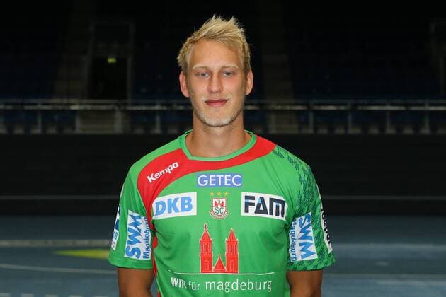 Matthias Musche (SC Magdeburg) - Handball Bundesliga Saison 2016-2017 offizeller Fototermin SC Magdeburg in der GETEC Arena in Magdeburg - Einzelbild,Portrait,Deutschland, Handball, Mann, Maenner,15.07.2016