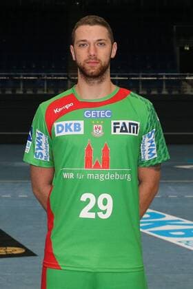 Alexander Saul (SC Magdeburg) - Handball Bundesliga Saison 2016-2017 offizeller Fototermin SC Magdeburg in der GETEC Arena in Magdeburg - Einzelbild,Portrait,Deutschland, Handball, Mann, Maenner,15.07.2016
