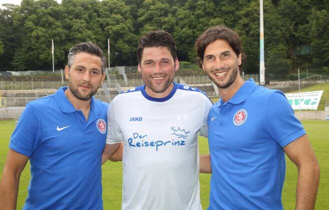 Wuppertaler SV Legenden - Bundesligaallstars, 16.07.2016 -- Italiener unter sich; Gaetano Manno, Giovanni Federico und Silvio Pagano (Wuppertaler SV )
