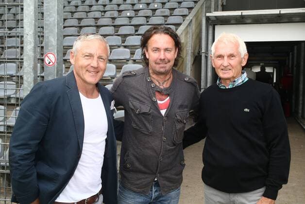 Wuppertaler SV Legenden - Bundesligaallstars, 16.07.2016 -- vl; Ferry Schmidt, Peter Kötzle und Günter Pröpper
