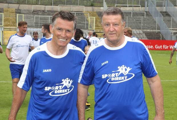Wuppertaler SV Legenden - Bundesligaallstars, 16.07.2016 -- Jürgen Lehr ( links) und Detlev Webers ( beide aus der Bundesligamannschaft des Wuppertaler SV aus den 70ziger Jahren)