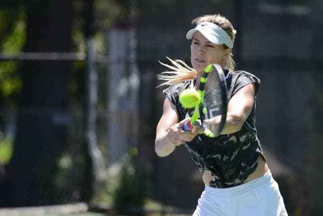 July 17, 2016 - Washington D.C, United States - EUGENIE BOUCHARD of Canada practices in advance of the Citi Open tennis tournament in Washington D.C. Tennis 2016 - Citi Open - Qualifying Day Two - ZUMAl132