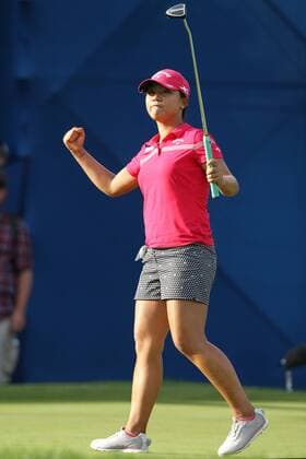 July 17, 2016 - Sylvania, Ohio, United States - Lydia Ko of New Zealand pumps her fist in celebration after winning the final playoff round during the final round of the Marathon LPGA Golf Damen Classic golf tournament at Highland Meadows Golf Club in Sylvania, Ohio USA, on Sunday, July 17, 2016. Marathon Classic Presented By Owens Corning And O-I - Final Round  - ZUMAn230