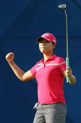 July 17, 2016 - Sylvania, Ohio, United States - Lydia Ko of New Zealand pumps her fist in celebration after winning the final playoff round during the final round of the Marathon LPGA Golf Damen Classic golf tournament at Highland Meadows Golf Club in Sylvania, Ohio USA, on Sunday, July 17, 2016. Marathon Classic Presented By Owens Corning And O-I - Final Round  - ZUMAn230