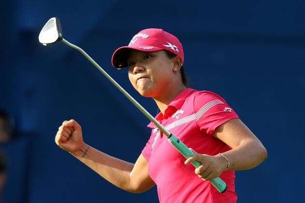 July 17, 2016 - Sylvania, Ohio, United States - Lydia Ko of New Zealand pumps her fist in celebration after winning the final playoff round during the final round of the Marathon LPGA Golf Damen Classic golf tournament at Highland Meadows Golf Club in Sylvania, Ohio USA, on Sunday, July 17, 2016. Marathon Classic Presented By Owens Corning And O-I - Final Round  - ZUMAn230