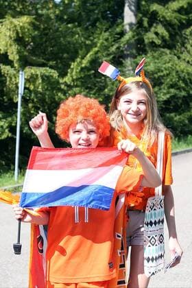 Holland Fans, Niederlande vs. Frankreich, U-19-Fussball-Europameisterschaft 2016 , Fussball, 18.07.2016, Aalen Copyright: Langerx xEibner-Pressefoto EP_HLR