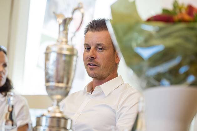 160719 Henrik Stenson under en presskonferens den19 juli 2016 i Barsebäck.  Copyright: MathildaxAhlberg BB160719MA003