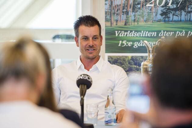160719 Henrik Stenson under en presskonferens den19 juli 2016 i Barsebäck.  Copyright: MathildaxAhlberg BB160719MA007