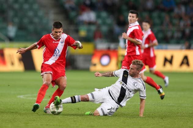 WARSZAWA 19.07.2016 2016 2017 --- UEFA CHAMPIONS LEAGUE QUALIFICATION SECOND ROUND MATCH IN WARSAW: LEGIA WARSZAWA - HSK ZRINJSKI MOSTAR IVAN PEKO THIBAULT MOULIN  160719PYK0031