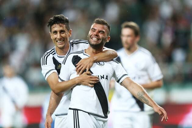 19.07.2016 WARSZAWA, FOOTBALL UEFA CHAMPIONS LEAGUE - 2ND QUALIFICATION ROUND -- LEGIA WARSZAWA - ZRINJSKI MOSTAR -- NZ MICHAL ALEKSANDROW, NEMANJA NIKOLIC RADOSC BRAMKA, GOL - -  20160719CSLG0029