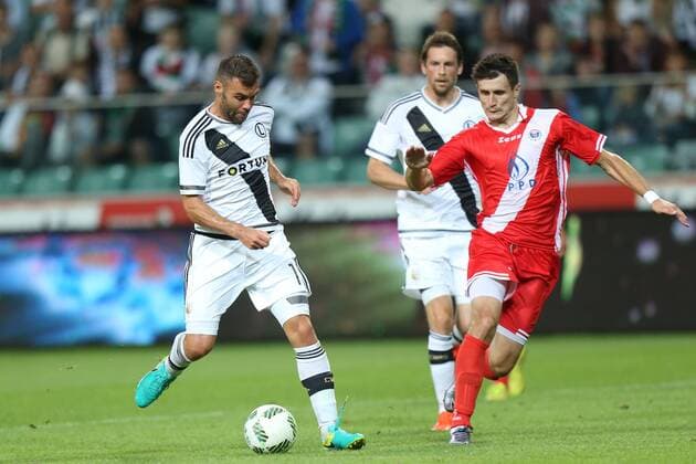 19.07.2016 WARSZAWA, FOOTBALL UEFA CHAMPIONS LEAGUE - 2ND QUALIFICATION ROUND -- LEGIA WARSZAWA - ZRINJSKI MOSTAR -- NZ NEMANJA NIKOLIC - BRAMKA, GOL - -  20160719CSLG0034