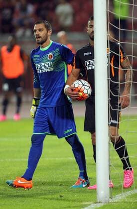 19.07.2016 Belgrade(Serbia) FK Crvena Zvezda(FC Red Star)-FC Valletta UEFA Champions League qualify 2nd leg men s football Emmanuel Bartolo(L) and Steve Borg(r) FC Valletta after second received goal : 