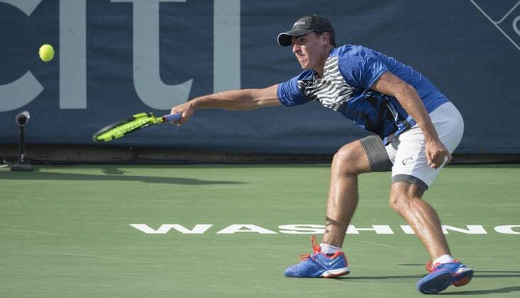 July 19,2016: Ernesto Escobedo (USA) loses to Donald Young (USA) 6-3, 3-6, at the Citi Open being played at Rock Creek Park Tennis Center in Washington, DC, . Ã‚Â© Tennisclix TENNIS 2016: Citi Open July 16 - ZUMAc04_
