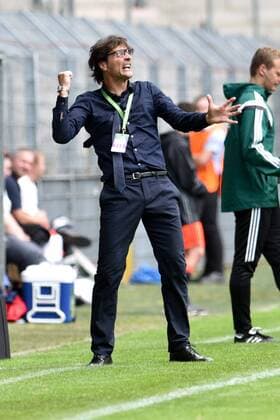 GER, UEFA U19 EURO 2016, Halbfinale, England (ENG) vs Italien (ITA) 21.07.2016, Hardtwaldstadion, Sandhausen, GER, UEFA U19 EURO 2016, Play-Off, im Bild: Paolo Vanoli (Trainer, Italien Italy (ITA) mit Emotionen nordphotox xFabisch
