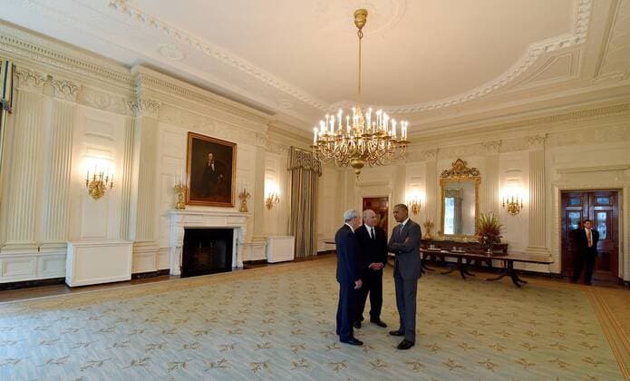 July 21, 2016 - Washington, DC, USA - Kansas City Royals owner David Glass and Dan Glass visit with President Barack Obama during the team s visit to the White House on Thursday, July 21, 2016. Obama honors Kansas City Royals - ZUMAm67_