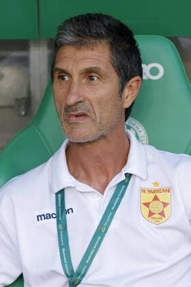 BUDAPEST, HUNGARY - JULY 20: Head coach Adolfo Sormani of FK Partizani waits for the beginning of the game during the UEFA Champions League Qualifying Round match between Ferencvarosi TC and FK Partizani at Groupama Arena on July 20, 2016 in Budapest, Hungary. LaszloxSzirtesi 