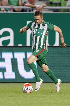 BUDAPEST, HUNGARY - JULY 20: Stanislav Sestak of Ferencvarosi TC controls the ball during the UEFA Champions League Qualifying Round match between Ferencvarosi TC and FK Partizani at Groupama Arena on July 20, 2016 in Budapest, Hungary. LaszloxSzirtesi 