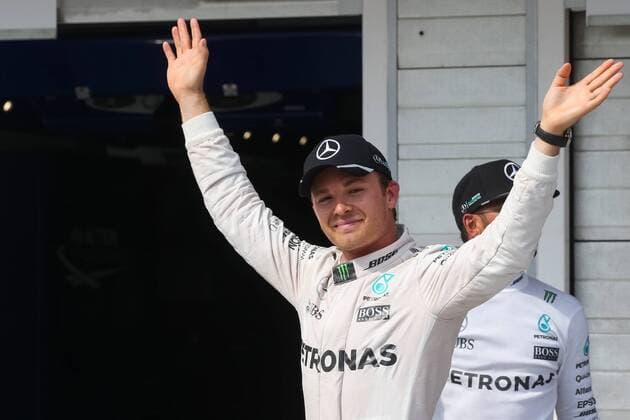 MOGYOROD, July 23, 2016 -- Mercedes AMG Petronas F1 Team s German driver Nico Rosberg celebrates after the qualifying session of the Hungarian F1 Grand Prix in Mogyorod, Hungary, on July 23, 2016. Rosberg took the pole position with a time of 1 minute and 19.965 seconds. ) (SP)HUNGARY-MOGYOROD-FORMULA ONE-GRAND PRIX-QUALIFYING AttilaxVolgyi 