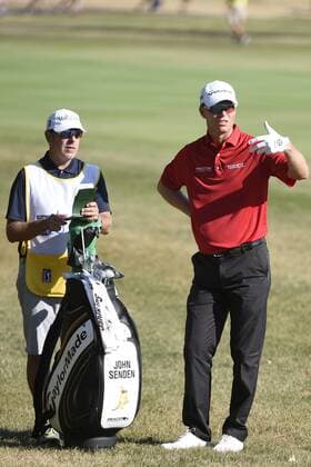 July 23, 2016: John Senden prepares to hit his approach shot on the first hole in the third round at the RBC Canadian Open at Glen Abbey Golf Club in Oakville, Ontario. (Photo by Gerry Angus Icon Sportswire) GOLF: JUL 23 PGA Golf Herren - RBC Canadian Open - Third Round Icon16072307 EDITORIAL USE ONLY