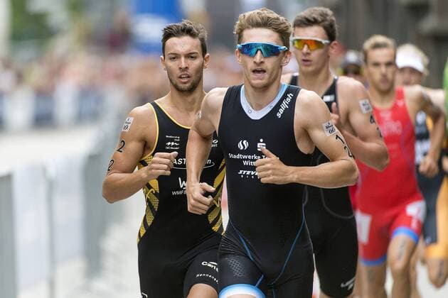 Dario Chitti (WMF BKK-Team AST Suessen), 1. Bitburger 0,0% Triathlon-Bundesliga, Herren, Mey Generalbau Citytriathlon Tuebingen, DTU-Roadshow 2016, Deutsche Triathlon Union, 24.07.2016, Tuebingen Copyright: Walther Eibner-Pressefoto EP_SWR