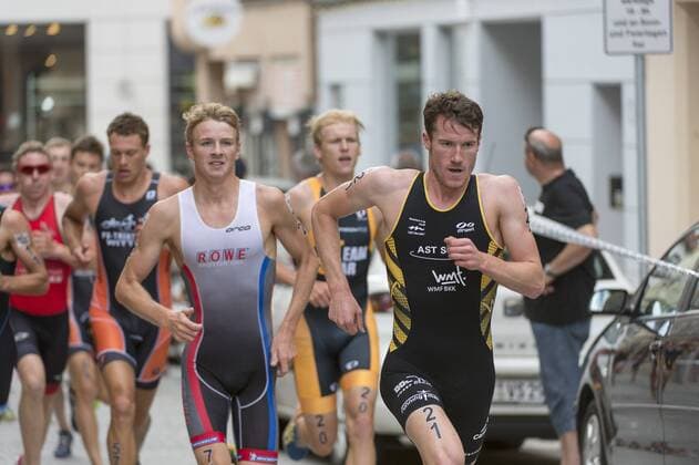 Martin Bader, (WMF BKK-Team AST Suessen), 1. Bitburger 0,0% Triathlon-Bundesliga, Herren, Mey Generalbau Citytriathlon Tuebingen, DTU-Roadshow 2016, Deutsche Triathlon Union, 24.07.2016, Tuebingen Copyright: Walther Eibner-Pressefoto EP_SWR