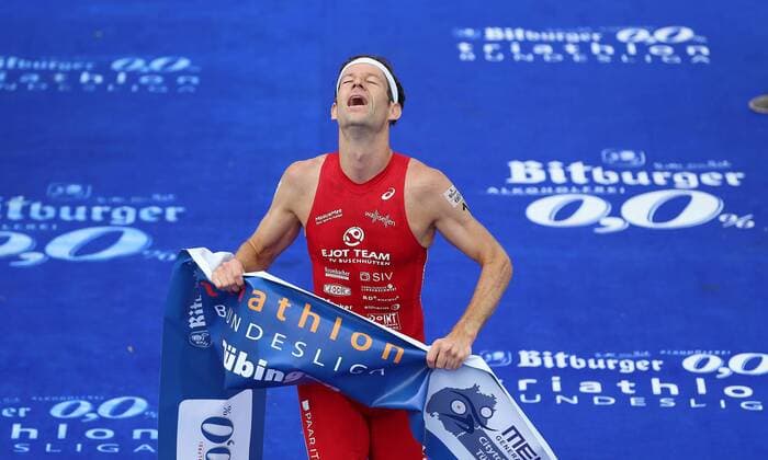 Triathlon 24.07.2016 2. Mey Generalbau Citytriathlon Tuebingen 2016 1. Bundesliga, Maenner Sieger Sven Riederer (Schweiz, TV Buschhuetten) 