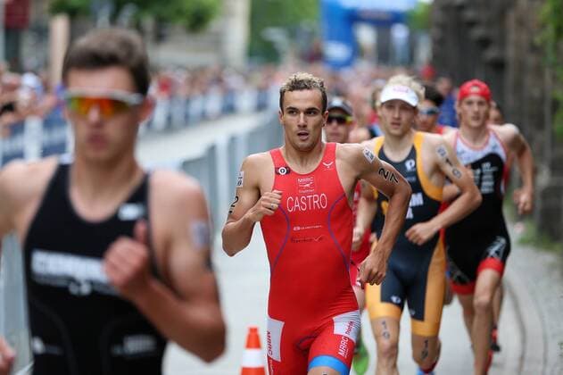Triathlon 24.07.2016 2. Mey Generalbau Citytriathlon Tuebingen 2016 1. Bundesliga, Maenner Laufen David Castro (MRRC Triathlon Team) 