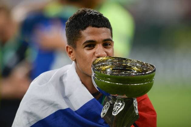 Fußball, U19 EM, Finale, Frankreich ist Europameister 24.07.2016, xmhx, Fussball EM 2016 U19 Finale, Italien - Frankreich, emspor v.l. Jubel bei Frankreich Sinsheim