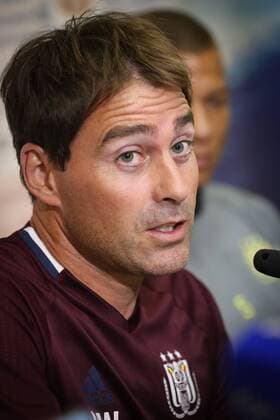 Anderlecht s head coach Rene Weiler pictured during a press conference PK Pressekonferenz of Belgian first league soccer team RSC Anderlecht in Rostov-on-Don, Russia, Monday 25 July 2016. Tomorrow Anderlecht is playing the first leg of the third qualification round for the Champions League competition against Russian team FC Rostov. VIRGINIExLEFOUR  x04898634x