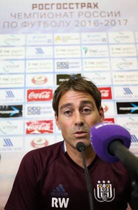 Anderlecht s head coach Rene Weiler pictured during a press conference PK Pressekonferenz of Belgian first league soccer team RSC Anderlecht in Rostov-on-Don, Russia, Monday 25 July 2016. Tomorrow Anderlecht is playing the first leg of the third qualification round for the Champions League competition against Russian team FC Rostov. VIRGINIExLEFOUR  x04898655x