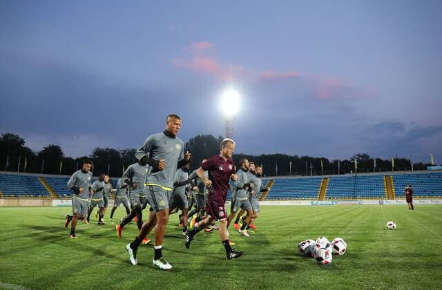 Illustration picture shows a training session of Belgian first league soccer team RSC Anderlecht in Rostov-on-Don, Russia, Monday 25 July 2016. Tomorrow Anderlecht is playing the first leg of the third qualification round for the Champions League competition against Russian team FC Rostov. VIRGINIExLEFOUR  x04898659x