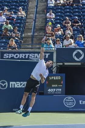 July 25, 2016 - Toronto, Ontario, Canada - Grigor Dimitrov from Bulgaria (White Shirt) defeats Yuichi Sugita from Japan, advancing to second round of Rogers Cup of Tennis in Toronto, Canada. Grigor Dimitrov from Bulgaria (White Shirt) defeats Yuichi Sugita from Japan, advancing to second round of Rogers Cup of Tennis in Toronto, Canada. - ZUMAd114