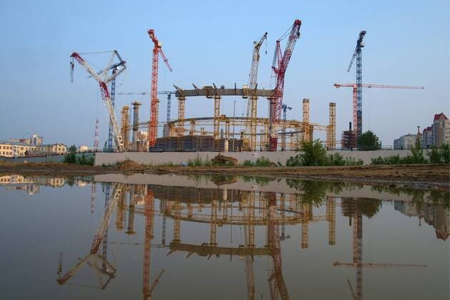 FuÃŸball, Zentralstadion in Jekaterinburg im Bau fÃ¼r die FIFA WM 2018 YEKATERINBURG, RUSSIA - JULY 26, 2016: A view of Yekaterinburg Central Stadium (Yekaterinburg Arena) that is currently under renovation. The stadium will host 2018 FIFA World Cup WM Weltmeisterschaft Fussball matches. Donat Sorokin TASS  72454751st