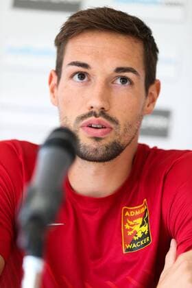 SOCCER - EL quali, Admira vs Liberec, preview MARIA ENZERSDORF,AUSTRIA,27.JUL.16 - SOCCER - UEFA Europa League, qualification, FC Admira Wacker Moedling vs FC Slovan Liberec, preview, press conference PK Pressekonferenz of Admira. Image shows Markus Lackner (Admira). GEPAxpictures xPhilippxBrem