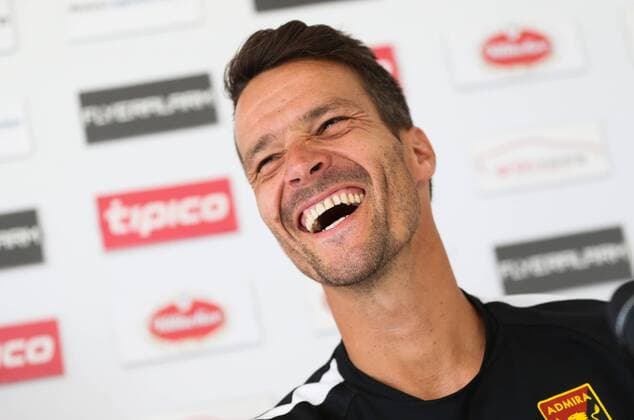 SOCCER - EL quali, Admira vs Liberec, preview MARIA ENZERSDORF,AUSTRIA,27.JUL.16 - SOCCER - UEFA Europa League, qualification, FC Admira Wacker Moedling vs FC Slovan Liberec, preview, press conference PK Pressekonferenz of Admira. Image shows head coach Oliver Lederer (Admira). GEPAxpictures xPhilippxBrem