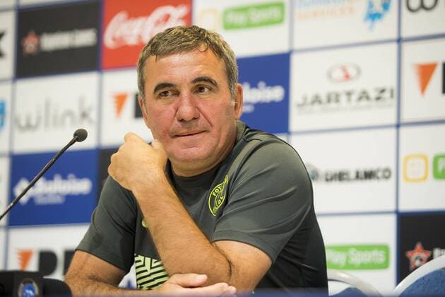 Viitorul s head coach Gheorghe Hagi pictured during a press conference PK Pressekonferenz of Romanian team FC Viitorul Constanta, Wednesday 27 July 2016, in Gent. Tomorrow Viitorul is playing the first leg of the third qualifying round in the Europa League competition against Belgian first league soccer team KAA Gent. JASPERxJACOBS  x04899524x
