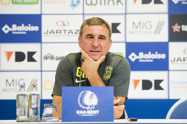 Viitorul s head coach Gheorghe Hagi pictured during a press conference PK Pressekonferenz of Romanian team FC Viitorul Constanta, Wednesday 27 July 2016, in Gent. Tomorrow Viitorul is playing the first leg of the third qualifying round in the Europa League competition against Belgian first league soccer team KAA Gent. JASPERxJACOBS  x04899525x