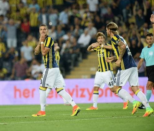 UEFA Champions League Third qualifying round first leg match between Fenerbahce Istanbul and Monaco on July 27, 2016 at the Ulker Stadium in Istanbul,Turkey. Pictured: Roman Neustadter and Simon Kjaer of Fenerbahce. 