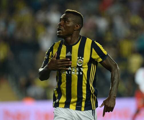 UEFA Champions League Third qualifying round first leg match between Fenerbahce Istanbul and Monaco on July 27, 2016 at the Ulker Stadium in Istanbul,Turkey. Final Score : Fenerbahce 2 - Monaco 1 Pictured: Emmanuel Emenike of Fenerbahce . 