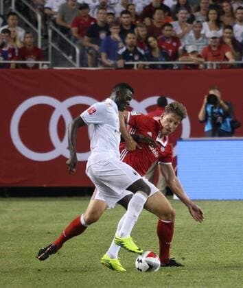 July 27, 2016 - Chicao, Illinois, U.S - AC Milan Forward NIANG MBAYE (11) & Bayern Munich Defender PHILIPP LAHM (21) in action during the first half of the game at Soldier Field. SOCCER 2016: Penalties were needed to break a 3-3 draw between Bayern Munich and AC Milan Wednesday July 27, 2016 at Soldier Field in Chicago, Illinois. AC Milan won the shootout 5-3. - ZUMAl136