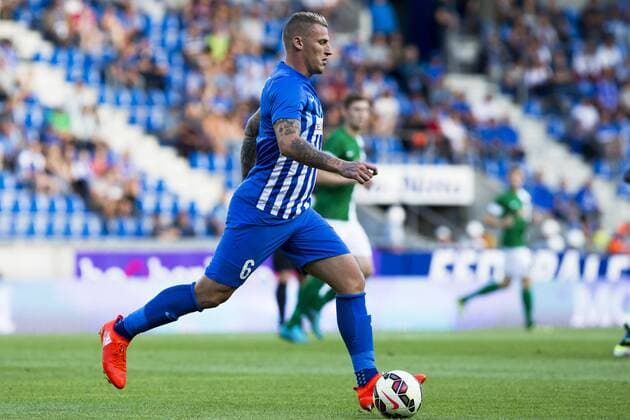 Genk s Sebastien Dewaest pictured in action during the first leg game of the third qualifying round between Belgian first league soccer team KRC Genk and Ireland s Cork City F.C. in the Europa League competition, on Thursday 28 July 2016, in Genk. KRISTOFxVANxACCOM  x04899729x