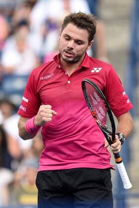 July 28, 2016: Stan Wawrinka of Switzerland reacts after winning a point against Jack Sock of the United States during their third round match of the Rogers Cup tournament at the Aviva Centre in Toronto, Ontario, Canada on July 28, 2016. Cal Media TENNIS 2016 - Rogers Cup Toronto July 28 - ZUMAc04_