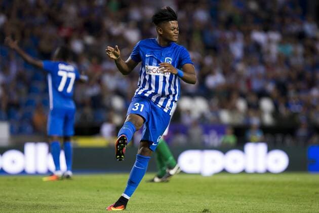 Genk s Leon Bailey reacts during the first leg game of the third qualifying round between Belgian first league soccer team KRC Genk and Ireland s Cork City F.C. in the Europa League competition, on Thursday 28 July 2016, in Genk. KRISTOFxVANxACCOM  x04899969x